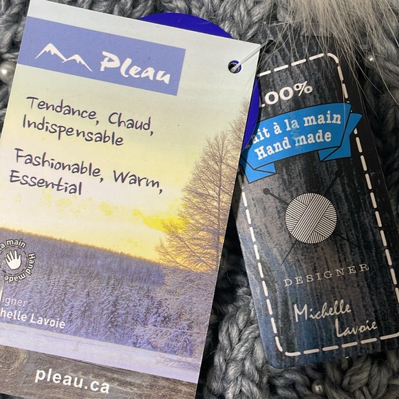 Gray Knit Pom-Pom Beanie - Picture 4 of 7